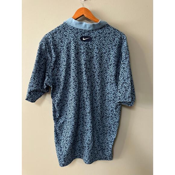 Vintage 90s Nike UNC Tar Heels Polo Shirt Carolina Blue Team Nike Sports Large - Picture 4 of 6